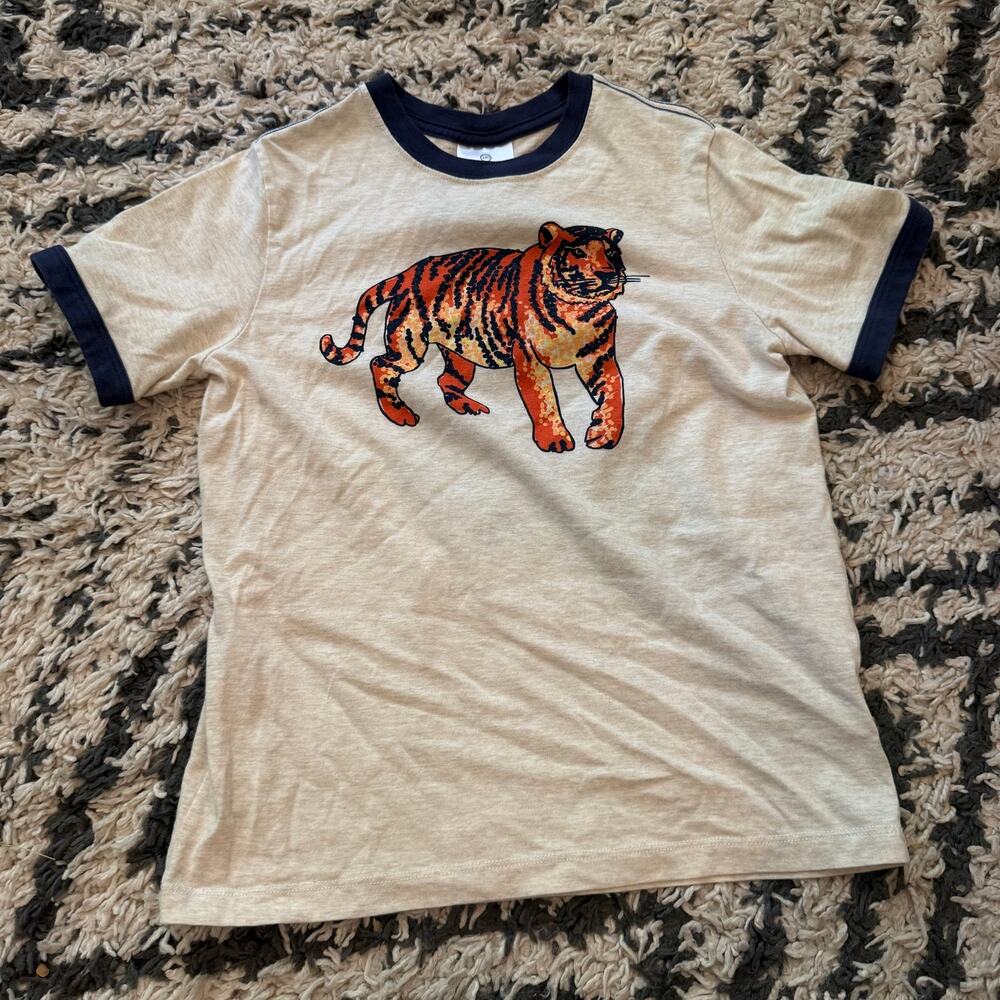 Hanna Andersson Tiger Ringer T Shirt Graphic Tee 140 10 Boys Girls